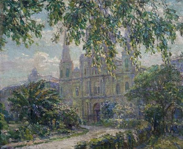 St. Louis Cathedral, Jackson Square, New Orleans Oil Painting by Robert Wadsworth Grafton