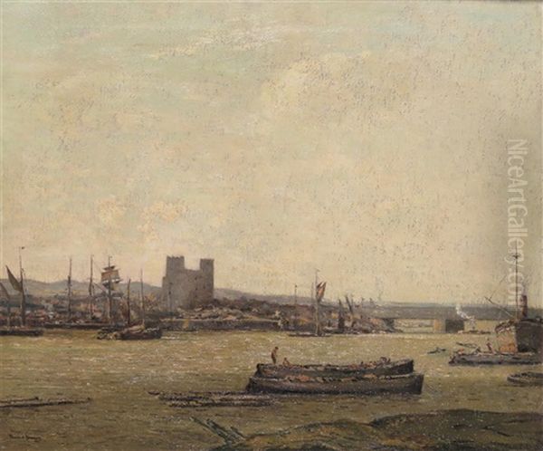 Rochester Harbour Oil Painting by George Graham