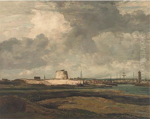 A View Of Rye Harbour Oil Painting by George Graham