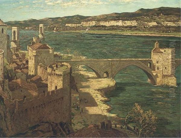 Saint Benezet Bridge, Pont D'avignon Oil Painting by George Graham