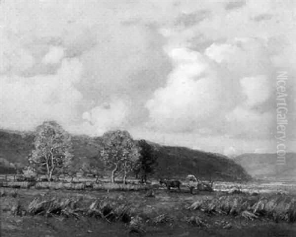 A Harvest Of Reeds, Llanelly Oil Painting by George Graham