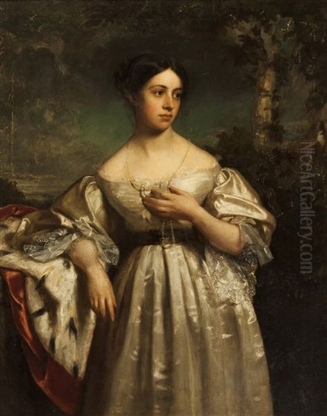 Elizabeth Nobles Portrait, Wife Of John Graham Oil Painting by John (Gilbert) Graham