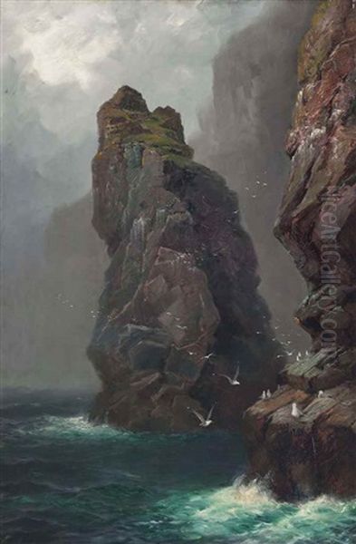 Steeple Rock, Kynance Cove, Cornwall Oil Painting by Peter Graham