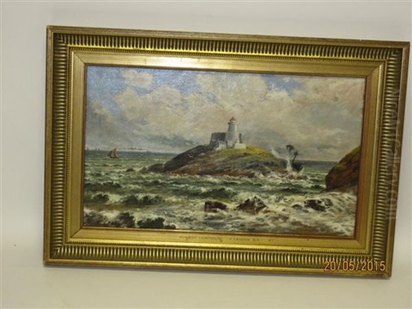 Mumbles Lighthouse Oil Painting by Peter Graham