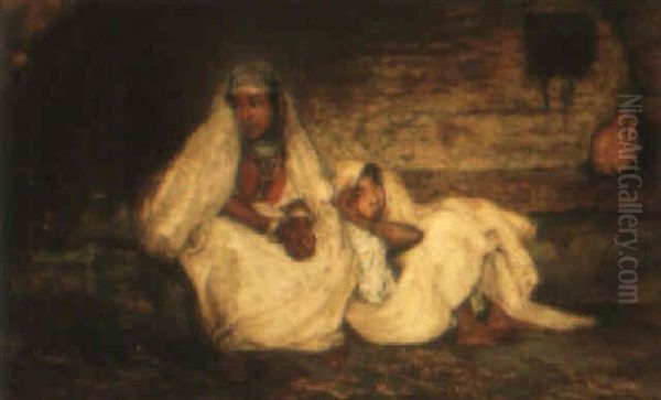 Two Moroccan Girls Oil Painting by Thomas Alexander Ferguson Graham