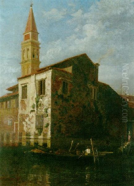 A View Of The Campanile Of San Francesco, Venice Oil Painting by William Graham