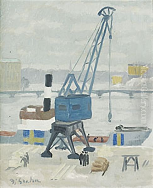 Stadshuskajen Oil Painting by Hjalmar Grahn