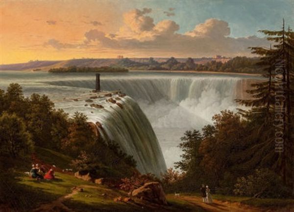 Niagara Falls Oil Painting by Victor de Grailly