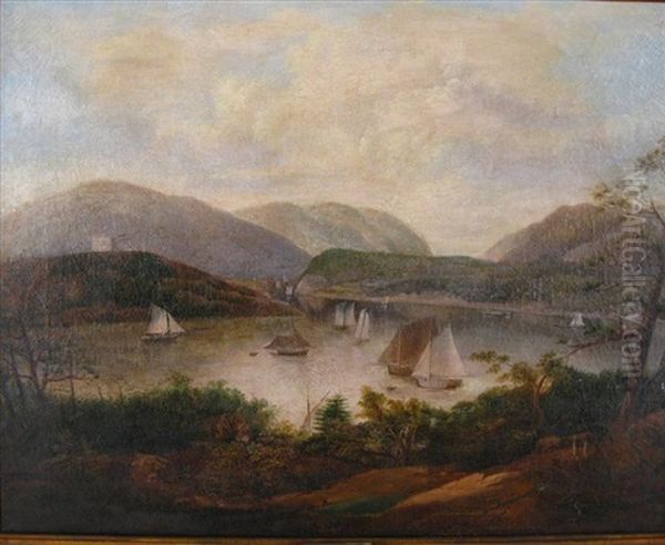 Hudson River At West Point Oil Painting by Victor de Grailly