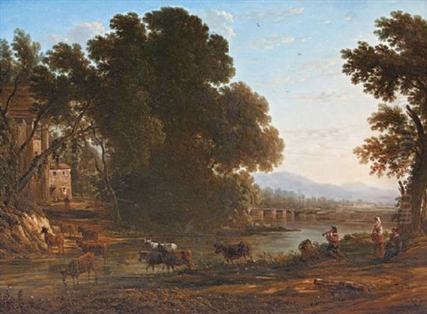 Scene Pastorale Oil Painting by Victor de Grailly