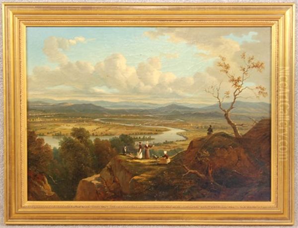 Oxbow On The Connecticut River Oil Painting by Victor de Grailly