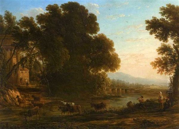 Scene Pastorale Oil Painting by Victor de Grailly