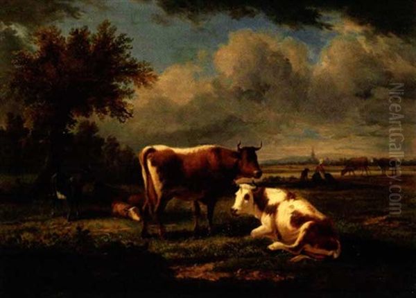 Pastoral Scene Oil Painting by Victor de Grailly