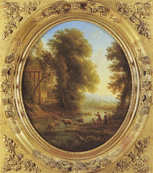 Paysage Pastoral Oil Painting by Victor de Grailly