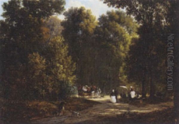 Afternoon In The Park Oil Painting by Victor de Grailly