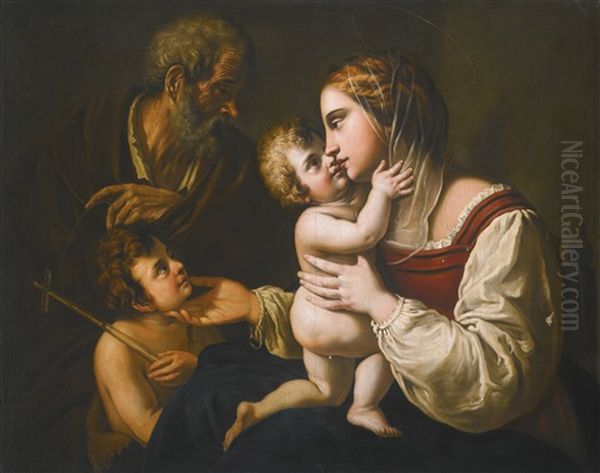 Holy Family With The Infant Saint John Oil Painting by Antiveduto Grammatica