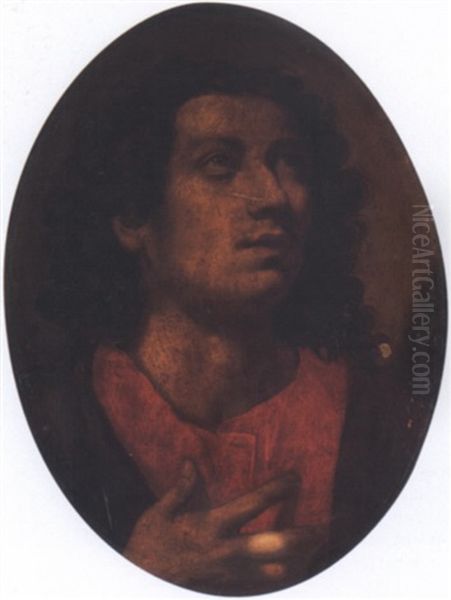 Head Of Saint John The Evangelist Looking Up Toward The Right Oil Painting by Antiveduto Grammatica