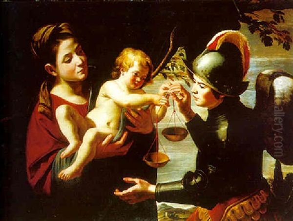 The Madonna And Child With Saint Michael Oil Painting by Antiveduto Grammatica