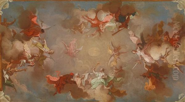 Allegorische Darstellung (design For Ceiling Of A Castle) Oil Painting by Daniel Gran