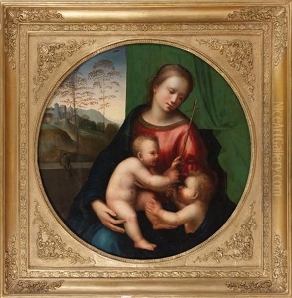 Vierge A L'enfant Avec Saint Jean-baptiste Et Un Chardonneret Oil Painting by Francesco Granacci