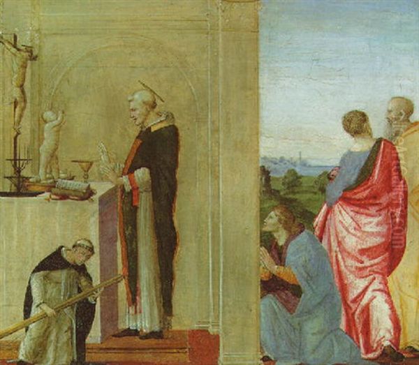 Saint Vincent Ferrer Reviving An Infant Oil Painting by Francesco Granacci