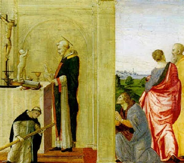 Saint Vincent Ferrer Reviving The Infant Child Of His Hosts Oil Painting by Francesco Granacci