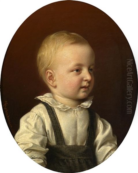 Portrait Eines Knaben Oil Painting by Josef Grandauer