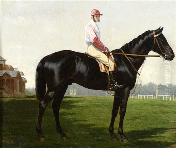 Jockey Aux Favoris A Cheval Oil Painting by Edmond Georges Grandjean