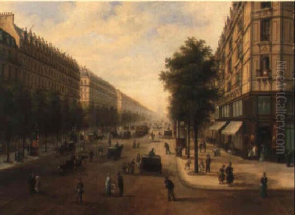 The Boulevard Malesherbes, Paris Oil Painting by Edmond Georges Grandjean