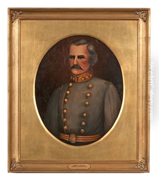 Csa General Albert Sidney Johnston Oil Painting by Hiram Grandville