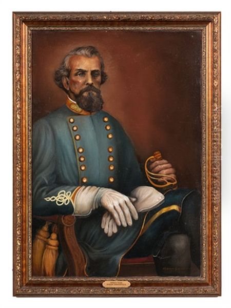 General Nathan Bedford Forrest Oil Painting by Hiram Grandville