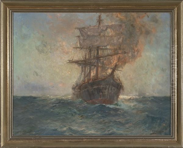 Barco Oil Painting by Luis Graner y Arrufi