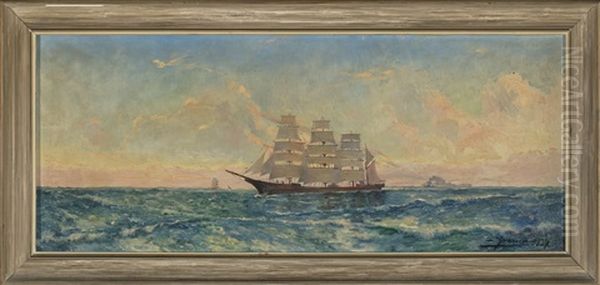 Un Barco Oil Painting by Luis Graner y Arrufi