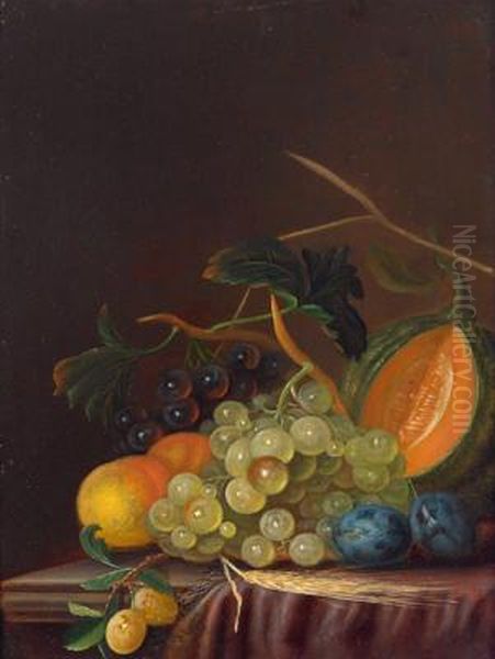 Natura Morta Con Uva Oil Painting by Johann Daniel Bager