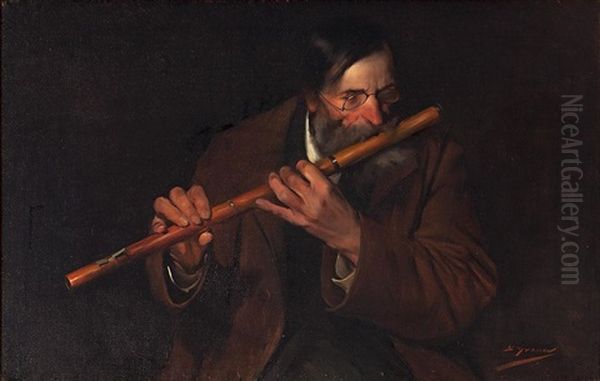 Musico Oil Painting by Luis Graner y Arrufi