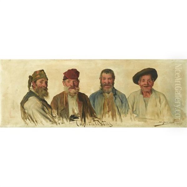 Capitalistas (the Capitalists) Oil Painting by Luis Graner y Arrufi