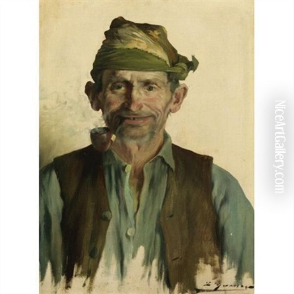 Campesino De Tortosa (man From Tortosa) Oil Painting by Luis Graner y Arrufi