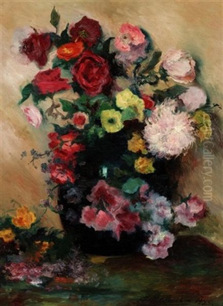 Still Life With Flowers Oil Painting by Luis Graner y Arrufi