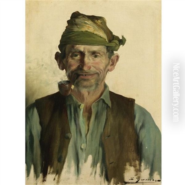 Campesino De Tortosa (man From Tortosa) Oil Painting by Luis Graner y Arrufi