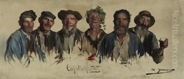 Capitalistas Oil Painting by Luis Graner y Arrufi