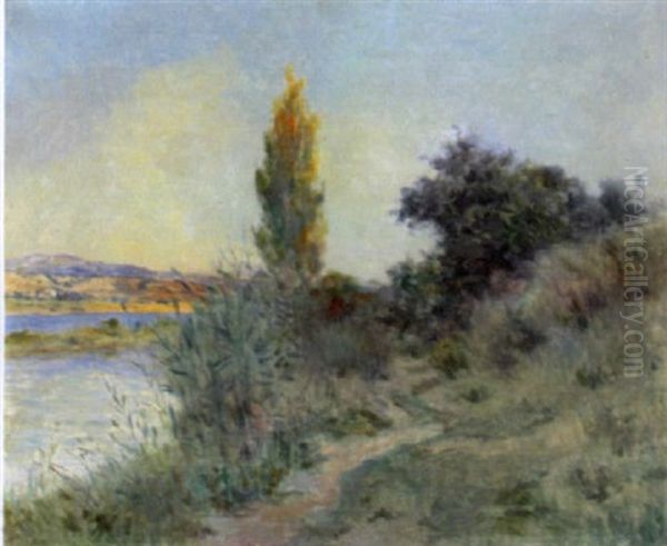 Le Chemin Au Bord De La Riviere Oil Painting by Luis Graner y Arrufi