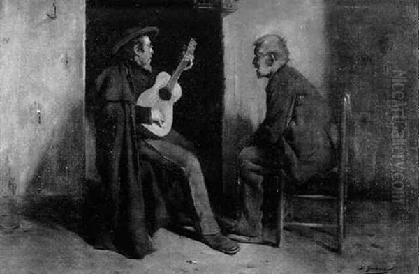 Musikant Und Zuhorer Oil Painting by Luis Graner y Arrufi