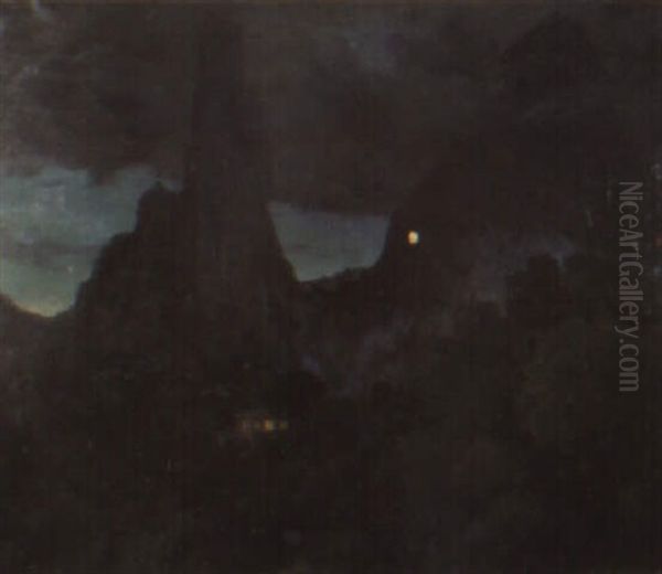 Vista Nocturna Brasilena Oil Painting by Luis Graner y Arrufi