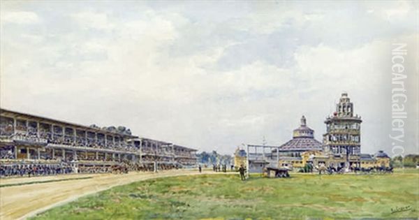 Trabrennplatz Mit Rotunde Oil Painting by Ernst Graner