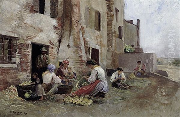 Zwiebelbinderinnen Aus Chioggia Oil Painting by Ernst Graner