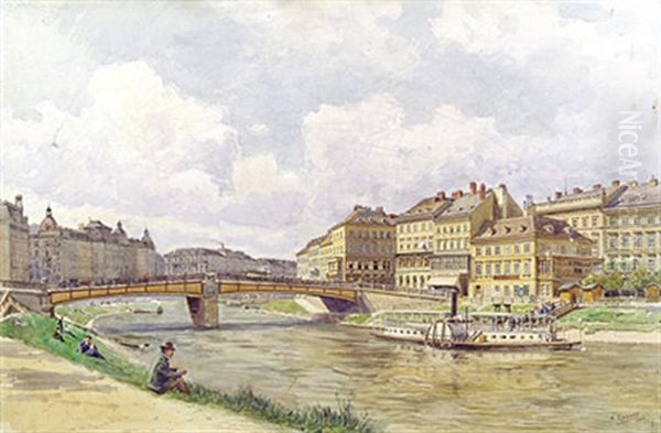 Ferdinandsbrucke In Wien Oil Painting by Ernst Graner