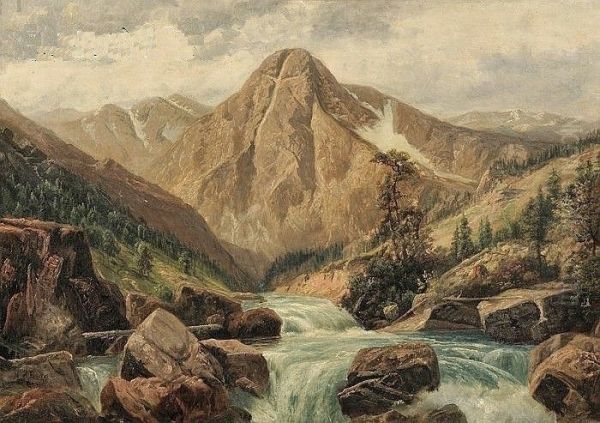 Rocky Mountain Landscape Oil Painting by Henry Howard Bagg