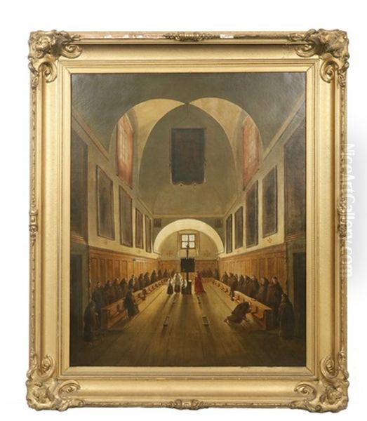 Choeur De La Chapelle Des Capucins, Place Barberini  Rome (choir Of The Capuchin Church) Oil Painting by Francois Marius Granet