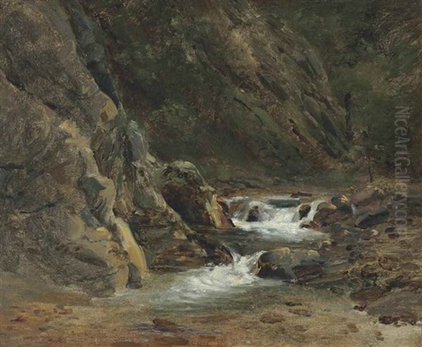 Vue D'une Torrent Oil Painting by Francois Marius Granet