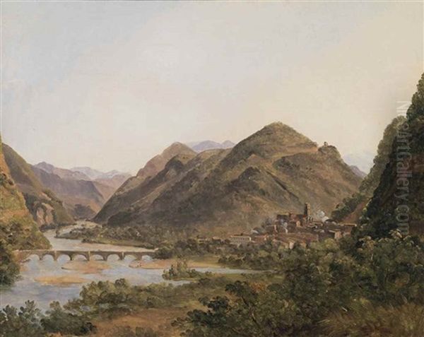 View Of Digne From Saint-lazare Oil Painting by Francois Marius Granet